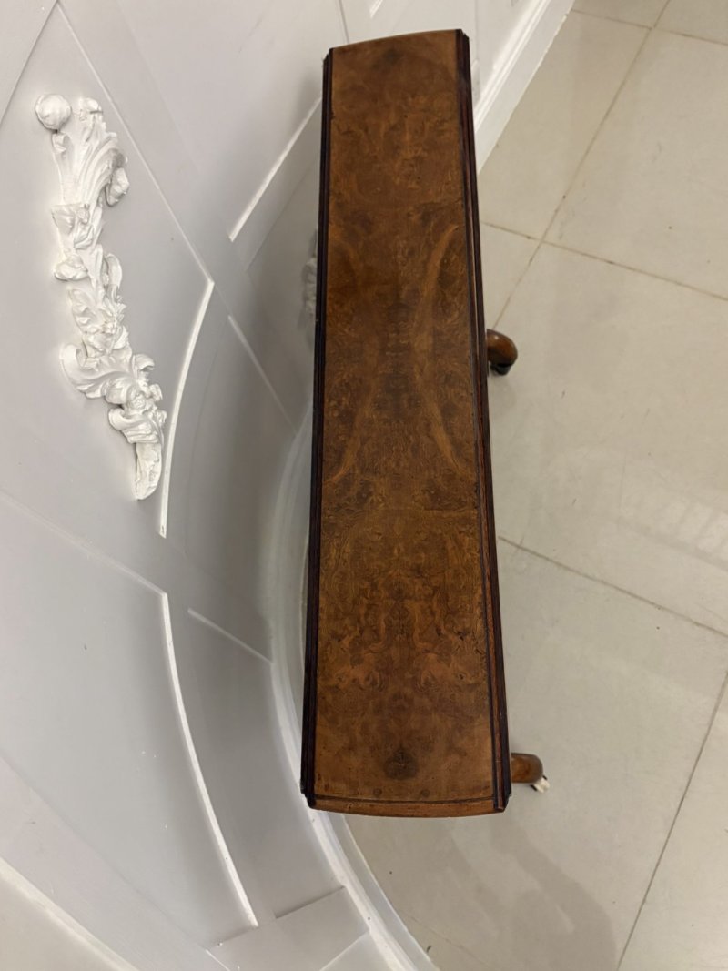 Outstanding Quality Antique Victorian Burr Walnut Sutherland Table - Image 9